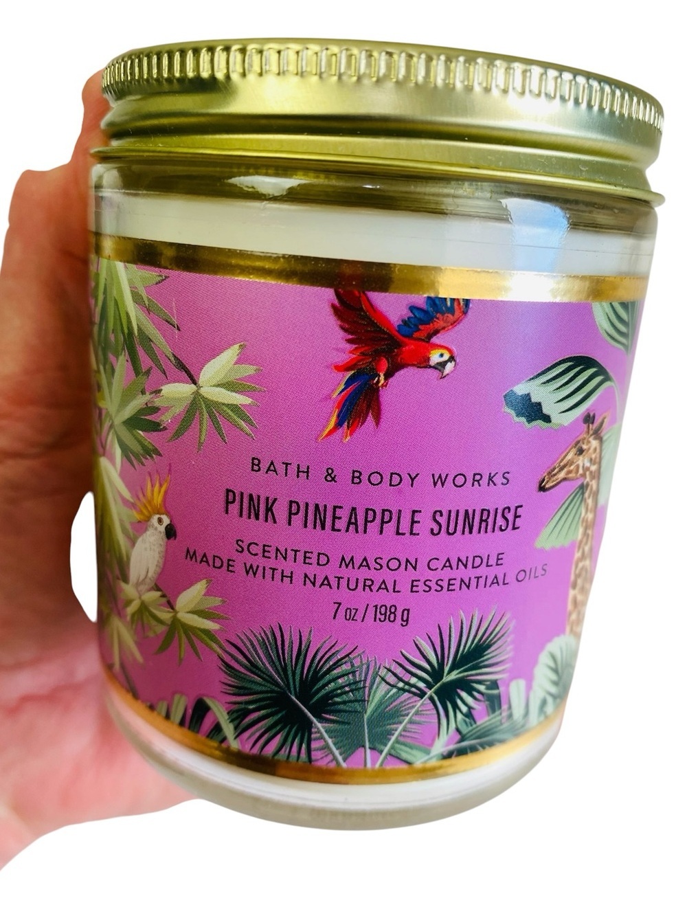 Bath & Body Works Pink Pineapple Sunrise Mason Jar Candle 7oz